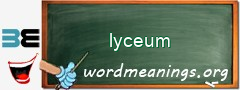 WordMeaning blackboard for lyceum